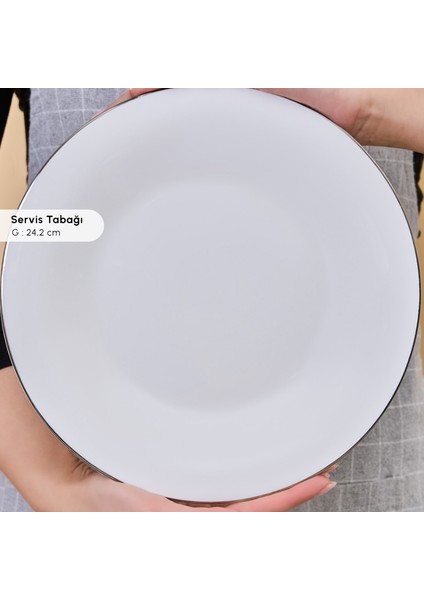 Fine Pearl Fame 26 Parça 6 Kişilik Kahvaltı Takımı Platin
