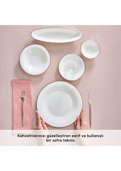 Fine Pearl Fame 26 Parça 6 Kişilik Kahvaltı Takımı Platin