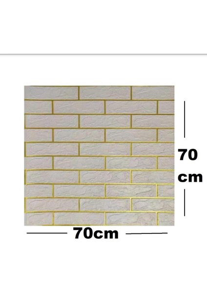 Kendinden Yapışkanlı Gold Çizgili Altın Beyaz Tuğla Desen Duvar Kağıdı Paneli 70X70CM 1 Adet NW176 fırsatları
