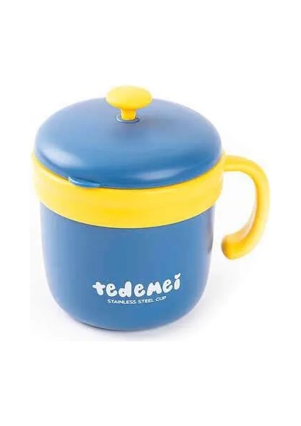 Tedemeı Paslanmaz Çelik Yuvarlak Yemek Taşıma Kabı 260ML