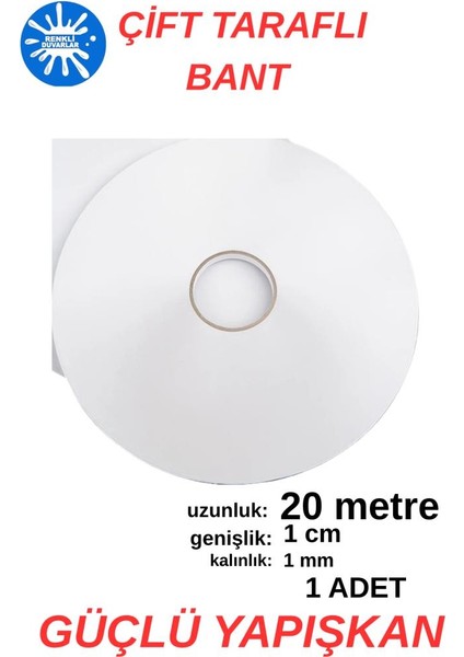 1 Adet 20 Metre Uzunluğunda 1,sınıf Kaliteli Çift Taraflı Bant Ofis Salon Çerçeve Kırtasiye Bantlama fiyatları