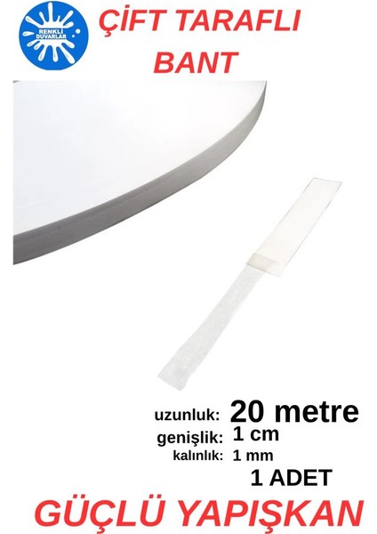 1 Adet 20 Metre Uzunluğunda 1,sınıf Kaliteli Çift Taraflı Bant Ofis Salon Çerçeve Kırtasiye Bantlama modelleri
