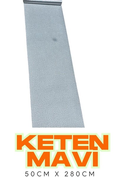 50X280CM 1ADET Keten Mavi Arkası Folyolu Yapışkanlı Yalıtımlı Boyanabilir Duvar Paneli Kağıdı RDA22