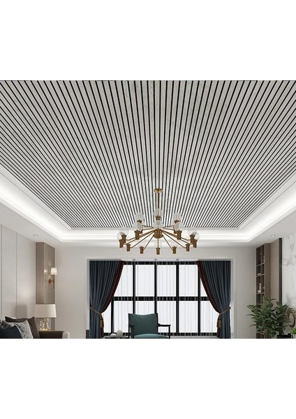 60CM x 280CM 1 Adet Kendinden Yapışkanlı Açık Gri Lambiri Desenli Duvar Paneli Kağıdı YG006 indirimleri