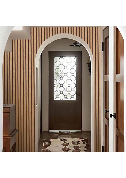 60CM x 280CM 1 Adet Kendinden Yapışkanlı Koyu Kahverengi Lambiri Desenli Duvar Paneli Kağıdı GS8005 indirimleri