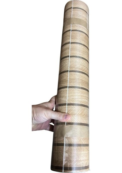 60CM x 280CM 1 Adet Kendinden Yapışkanlı Açık Kahverengi Lambiri Desenli Duvar Paneli Kağıdı YG005 fiyatları