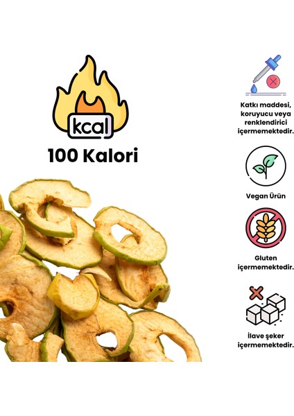 Fırında Kurutulmuş Yeşil Elma 30 G Doypack - Kuru Meyve