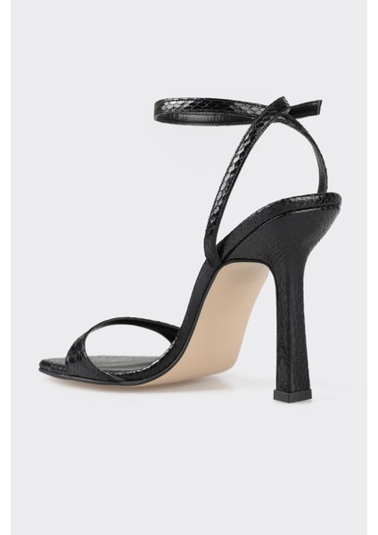 Siyah Kadın Topuklu Sandalet modelleri