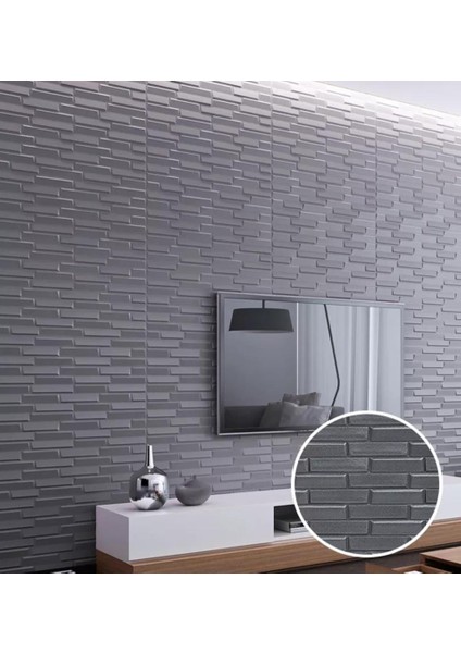 Tek parça 70x500 cm 1 adet gri piramit opak model yapışkanlı ev ofis salon duvar paneli kağıdı nw65