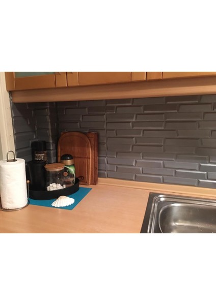 Tek parça 70x500 cm 1 adet gri piramit opak model yapışkanlı ev ofis salon duvar paneli kağıdı nw65