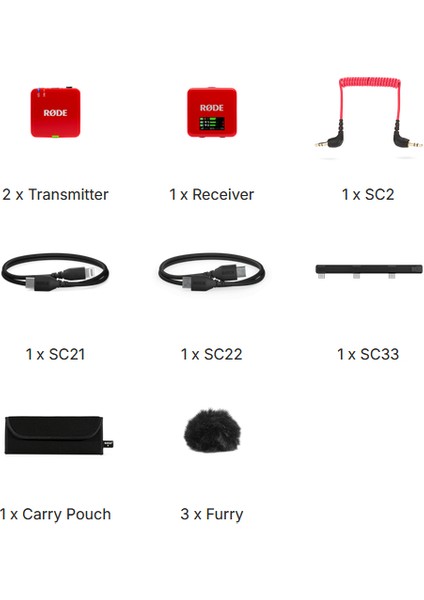 Wireless Go Iı (Gen 3) | 3.nesil, Iki Vericili, 32-Bit Kayıt Özellikli Kablosuz Mikrofon Seti (Kırmızı)