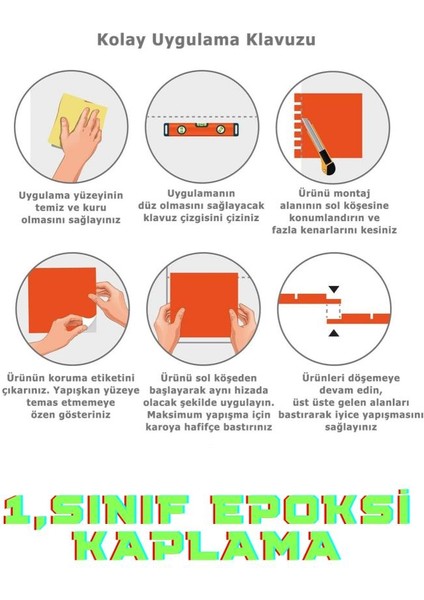 30×30 cm Arabesk Çini Epoksi 1 Adet 3D Yapışkanlı Duvar Kaplama Paneli Mutfak Banyo Salon Ofis Döşeme