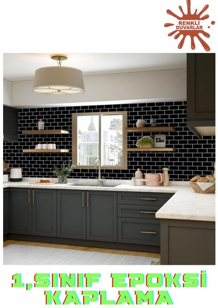 30×30 cm siyah tuğla epoksi 1 adet 3d yapışkanlı duvar kaplama paneli mutfak banyo salon ofis döşeme fırsatları