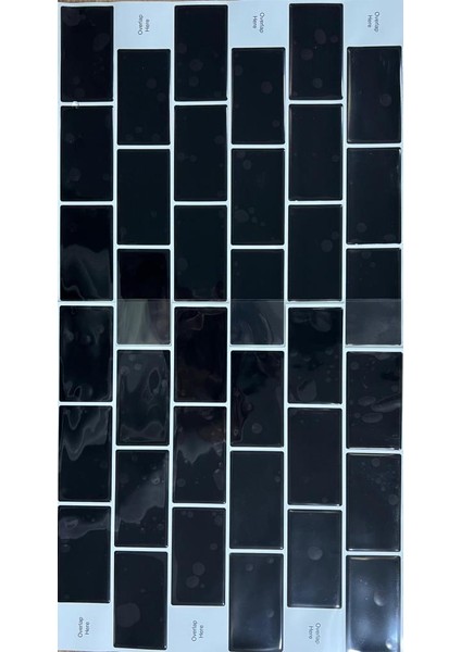 30×30 cm siyah tuğla epoksi 1 adet 3d yapışkanlı duvar kaplama paneli mutfak banyo salon ofis döşeme