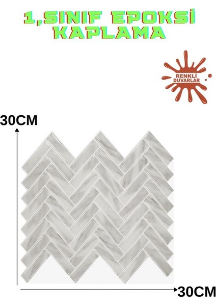 30×30 cm Gri Mozaik Epoksi 1 Adet 3D Yapışkanlı Duvar Kaplama Paneli Mutfak Banyo Salon Ofis Döşeme fiyatları