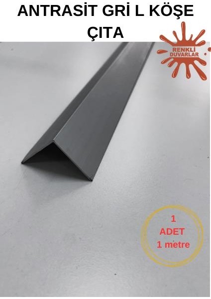 100CM Atc Dekoratif Antrasit Gri L Köşe Duvar Çıtası Kapama Çıtası Duvar Lambirisi Paneli L Köşesi
