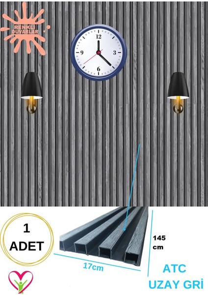 17X145CM 1 Adet Atc Uzay Gri Model Pvc Lambiri Prefabrik Ofis Dekoratif Pvc Lambiri Duvar Paneli fırsatları