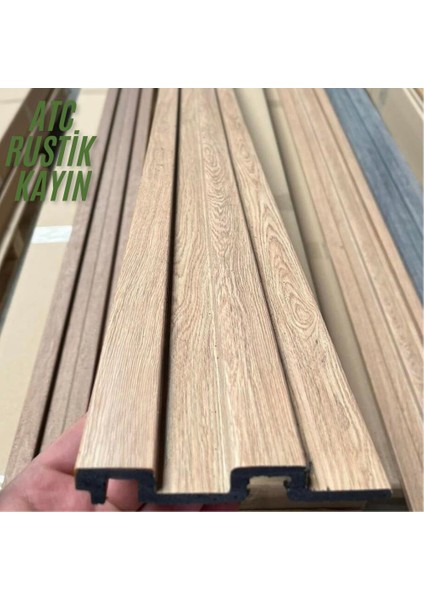 Atc Rustik Kayın Model 11CM x 290CM 1 Adet Ev Ofis Konut Dekoratif Pvc Lambiri Duvar Kağıdı Paneli