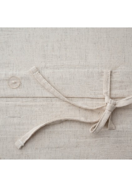 Charla Çift Kişilik Nevresim Takımı %100 Organik Pamuk Kenevir Karışımlı Ekru-Kırmızı 200X220 cm