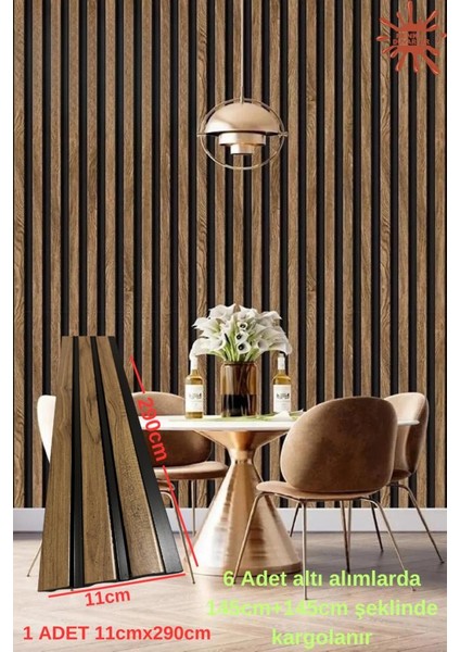 Atc Meşe Model 11CM x 290CM 1 Adet Ev Ofis Konut Dekoratif Pvc Lambiri Duvar Kağıdı Paneli