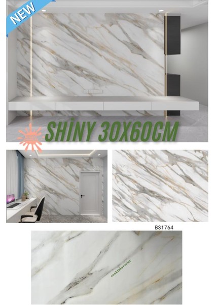 BS1764 Kendinden Yapışkanlı 1ADET 30X60CM Mermer Desenli Esnek Karavan Banyo Wc Duvar Kaplama Paneli modelleri