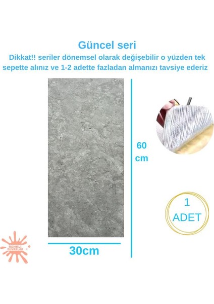 BS1753 Kendinden Yapışkanlı 1ADET 30X60CM Mermer Desenli Esnek Karavan Banyo Wc Duvar Kaplama Paneli fiyatları