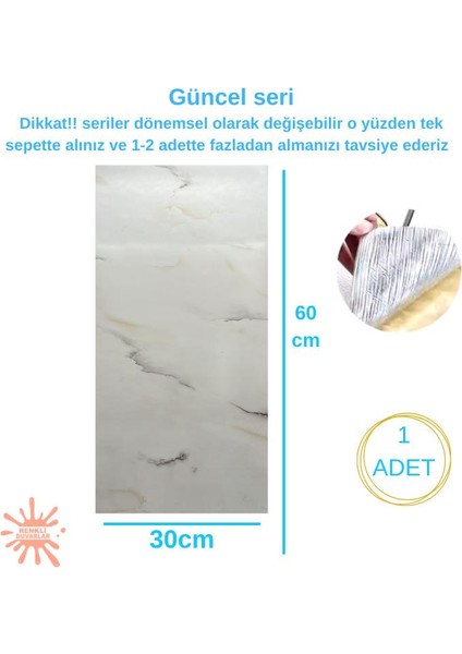 BS1767 Kendinden Yapışkanlı 1ADET 30X60CM Mermer Desenli Esnek Karavan Banyo Wc Duvar Kaplama Paneli fiyatları