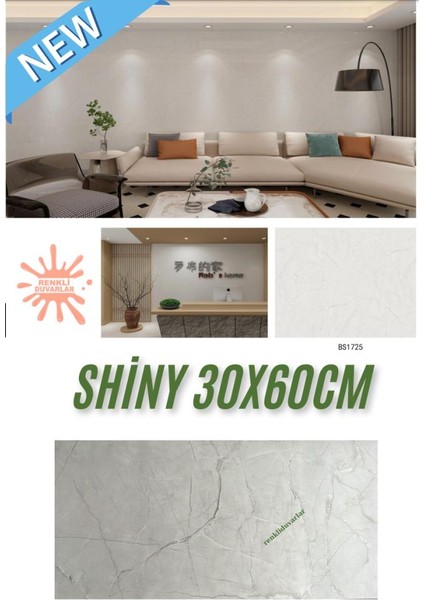 BS1725 Kendinden Yapışkanlı 1ADET 30X60CM Mermer Desenli Esnek Karavan Banyo Wc Duvar Kaplama Paneli modelleri