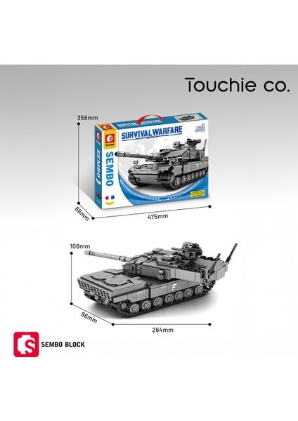 Leopard 2A7+ Ana Muharebe Tankı 898 Parça Yapı Blokları
