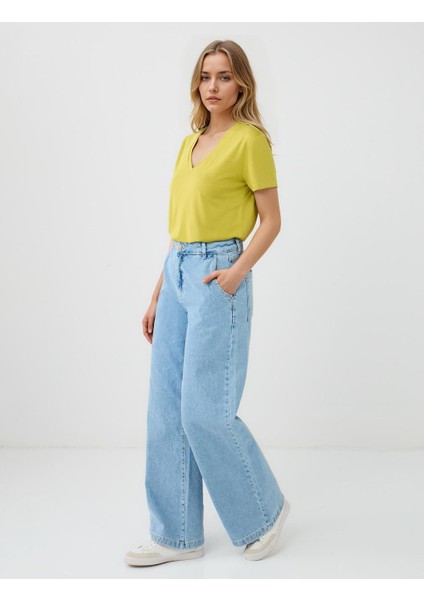 Lıght Rodeo %100 Pamuk Normal Bel Bol Paça Denim Pantolon