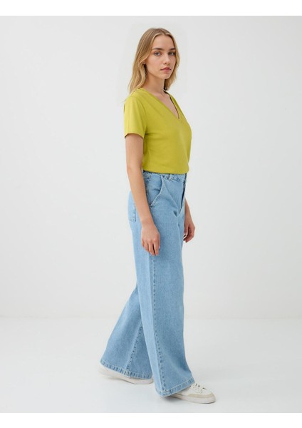 Lıght Rodeo %100 Pamuk Normal Bel Bol Paça Denim Pantolon