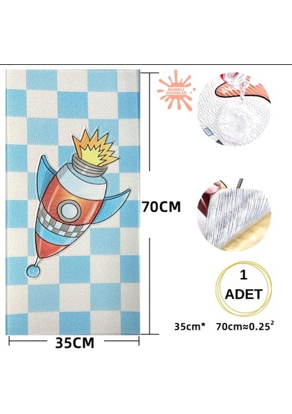 Yapışkanlı Darbe Emici Isı Yalıtım Kalın 8mm Çoçuk Odası Kreş Anaokulu Duvar Paneli Kağıdı Nw183