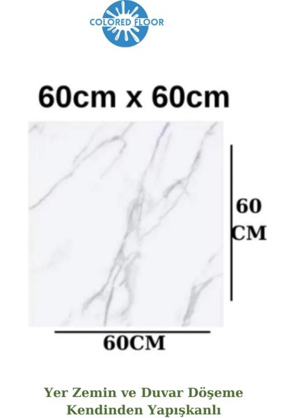 1 m2 3 Adet 60 x 60 cm Floor Yapışkanlı Zemin ve Duvar Kaplama Paneli - Arkası Kauçuklu Pvc 6216
