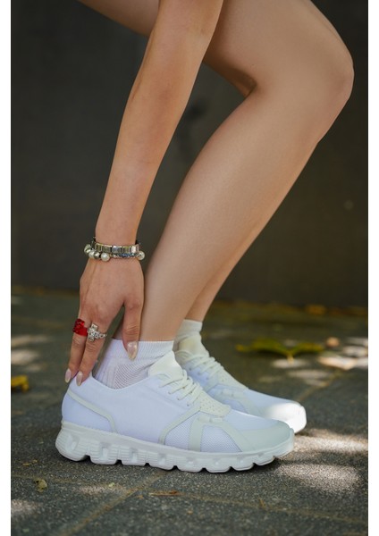 Kadın Sneaker Eva Taban Örgü Triko Koşu ve Yürüyüş Spor Ayakkabı Renvis
