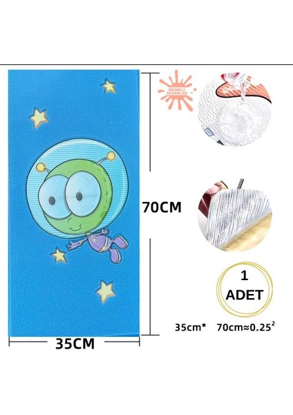 yapışkanlı darbe emici ısı yalıtım kalın 8mm çoçuk odası kreş anaokulu duvar paneli kağıdı nw182