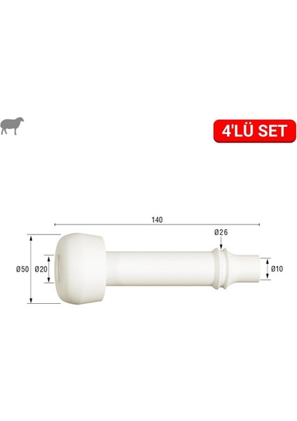 Koyun Meme Lastiği (Silikon Memelik - 4 lü Paket)