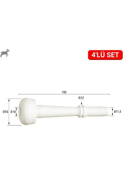 Keçi Meme Lastiği (Silikon Memelik - 4 lü Paket)