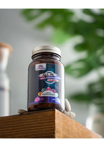 All In Multivitamin Complex | 60 Tablet (Kalsiyum, Demir, Çinko, D3, B12, C, B3, E, B5, A, B6, B1, B2, D-Biotin, Manganez, Bakır)