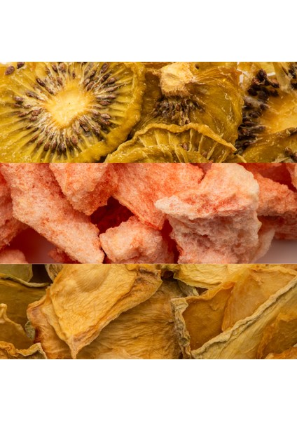 Ofresko Kuru Meyve Mix 3'lü Paket - Dondurularak Kurutulmuş Karpuz - Fırınlanarak Kurutulmuş Kavun ve Kivi - Katkısız & İlave Şekersiz fırsatları
