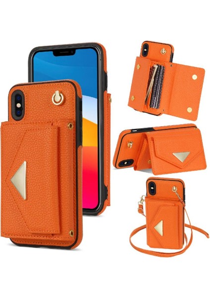 IPhone x Akordeon Kart Cüzdan Kılıf Pu Deri Kart Tutucu ile Uyumlu (Yurt Dışından)