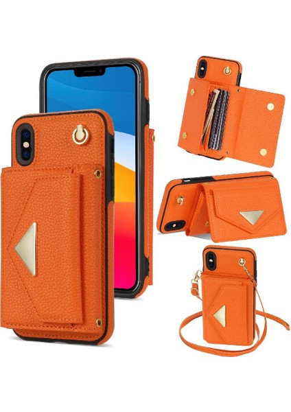 IPhone Xs Max Akordeon Kart Cüzdan Kılıf ile Uyumlu Pu Deri Kayış (Yurt Dışından)