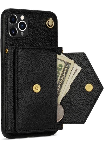 IPhone 11 Pro Akordeon Kart Cüzdan Kılıf Crossbody Kayışı ile Uyumlu (Yurt Dışından) indirimleri