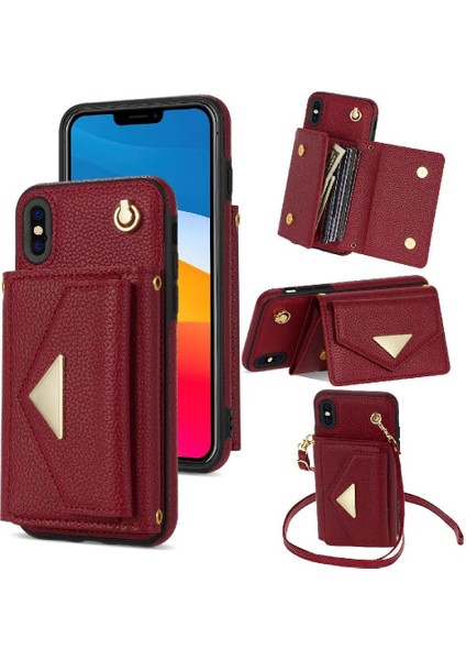 IPhone Xr Akordeon Kart Cüzdan Kılıf Manyetik Kapatma Pu ile Uyumlu (Yurt Dışından)