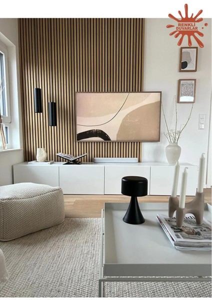 50X280CM Kula Kahverengi Akustik Duvar Paneli 3mm Keçe ve 8mm Mdflam Salon Ofis Duvar Çıtası Lambiri modelleri