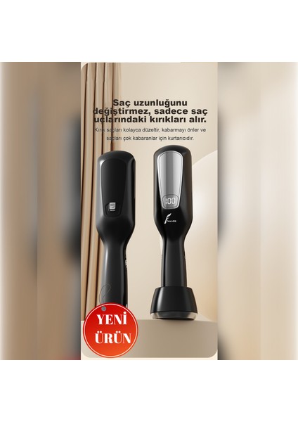 2 In 1 Negatif Iyon Teknolojili Saç Kırık Alma Makinesi LCD Ekran ( Şarjlı Kablosuz Stantlı )