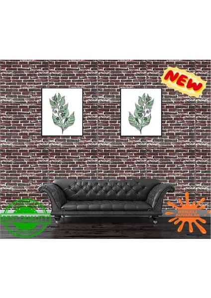 Kendinden Yapışkanlı Kiremit Tuğla Desenli Şömine Model Duvar Kağıdı Paneli 70X38CM 1 Adet NW23
