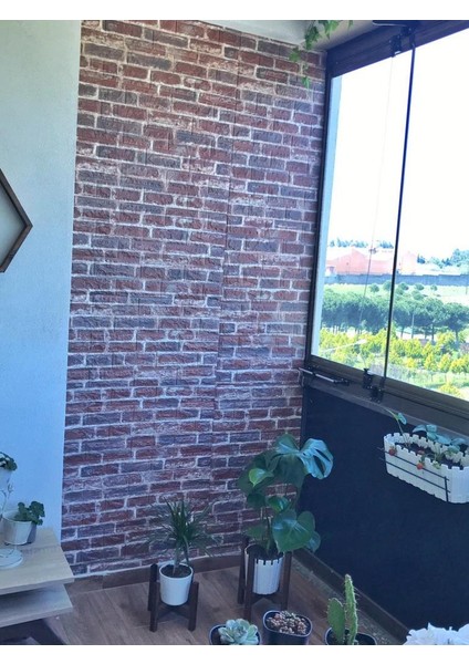Kendinden Yapışkanlı Kiremit Tuğla Desenli Şömine Model Duvar Kağıdı Paneli 70X38CM 1 Adet NW23 modelleri