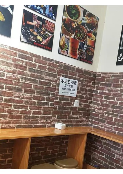 Kendinden Yapışkanlı Kiremit Tuğla Desenli Şömine Model Duvar Kağıdı Paneli 70X38CM 1 Adet NW23 fırsatları