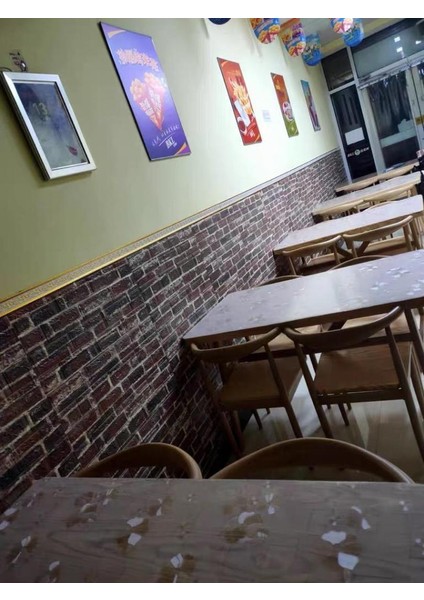 Kendinden Yapışkanlı Kiremit Tuğla Desenli Şömine Model Duvar Kağıdı Paneli 70X38CM 1 Adet NW23