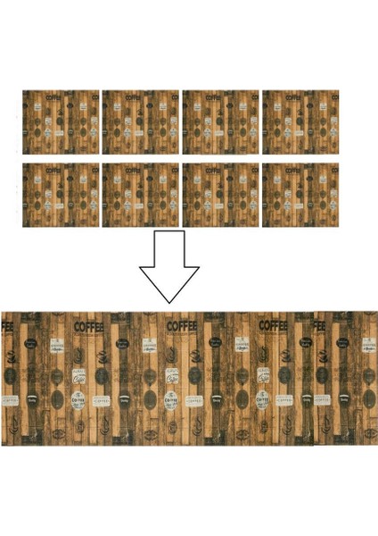 Kendinden Yapışkanlı Kahve Köşesi Mutfak Salon Kafe Duvar Kağıdı Paneli 70X70CM 1 Adet NW171 fırsatları